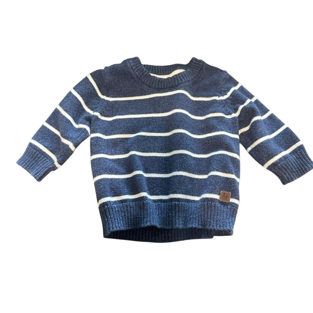 Janie and Jack Blue and White Striped Sweater